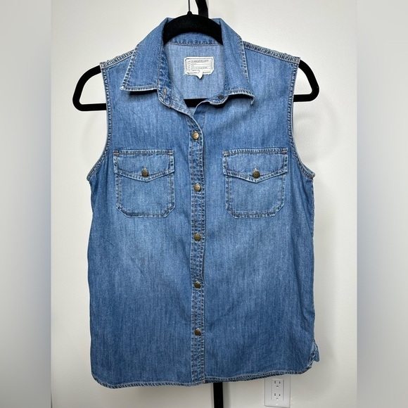 Current Elliot Women's Sleeveless Denim Shirt - Color Natural - Size 1 - Picture 1 of 5